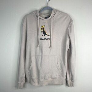 Jean Michel Basquiat Logo Dino Hoodie Jacket Medium Embroidered Urban Hip Skater
